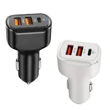 Charger Carregador Carro PD38W+QC4.0+USB-C Triple Port