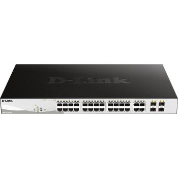 SWITCH 48 PORTAS DLINK PoE GIGABIT SMART MANAGED SWITCH 10/100/1000 + 4 PORTAS COMBO GE/SFP DGS-1210-52MP