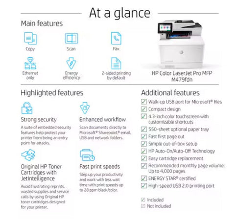 HP PRINTER LJ PRO MFP COLOR M479FDN (W1A79A) (415A)