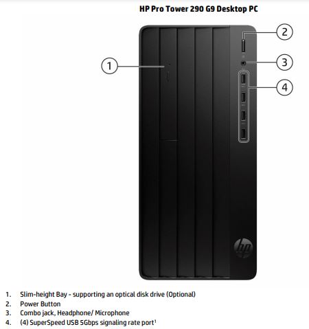 PC HP 290G9 PRO TOWER DC Pen PG7400(3.7GHz, 6MB CACHE, 2 Cores)/4GB/256GB M.2 NVMe SSD/Intel UHD Graphics/W10P (6D399EA) + MONITOR HP 18.5" HD V19 VGA (9TN42AA)
