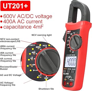 Kit de ferramentas - Grampo digital 4000 unidades
 Multímetro|Auto Range|True RMS | Medidor de corrente CA/CC UT201+ UNI-T