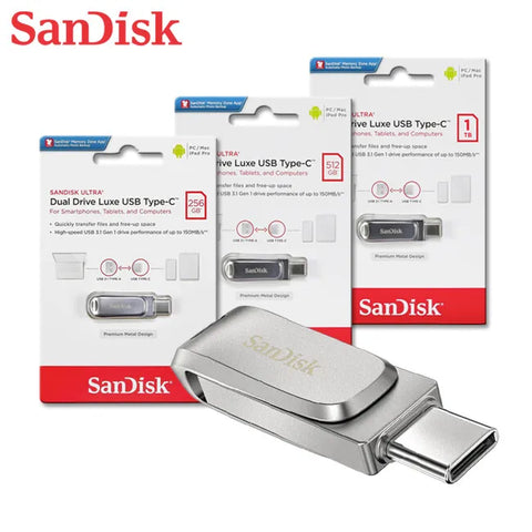 PENDRIVE 256GB SANDISK ULTRA OTG DUAL DRIVE LUXE USB 3.2