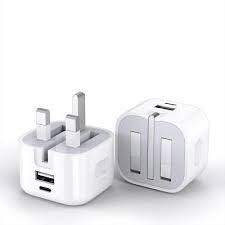 Charger Carregador USB-C PORT 20W UK 3PIN POWER ADAPTOR FOR iPHONE/iPOD/iWATCH MHJF3ZE/A - APPLE