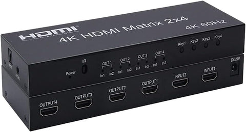 HUB SPLITTER 2X4 HDMI 4K SPLITTER WITH 3.5MM AUDIO