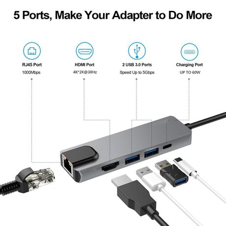 HUB TYPE C TO 5 IN 1