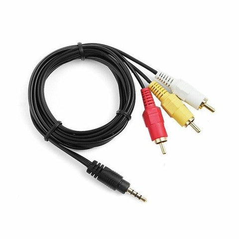 CABLE 3.5mm STEREO MALE TO 3 RCA MALE 1.5 MTR