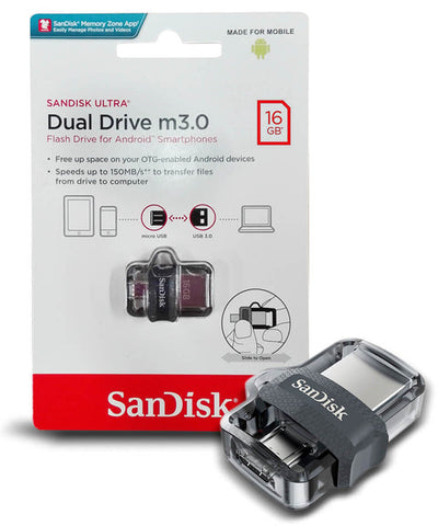 PENDRIVE 16GB SANDISK OTG DUAL DRIVE USB 3.0