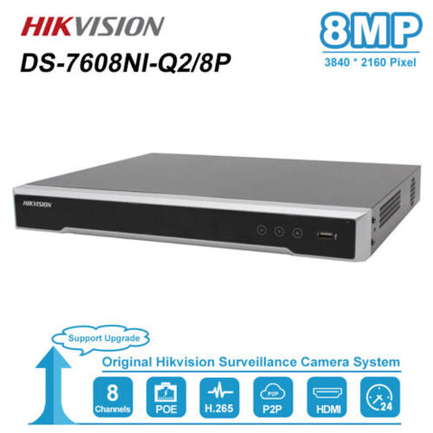 NVR HIKVISION 8CH CCTV 4K NVR 1U 8 PoE DS-7608NI-Q2/8P