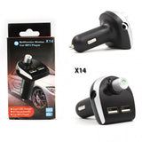 CAR MULTIPURPOSE BLUETOOTH RECEIVER 2.1A DUAL USB CHARGER X14